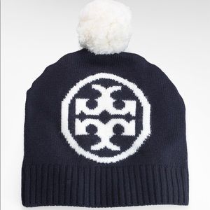 Tory Burch navy beanie